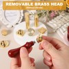 PATIKIL 0.9" Blank Wax Seal Stamp Head, 2Pcs Square Brass