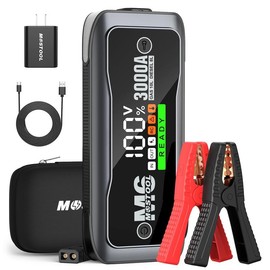 Mostool LED Screen Easy Read 3000A Peak Car Battery Jump Starter Battery Pack, Portable Jumper Box, Battery Booster Start, 12V Car Battery Charger and Jumper Cables for 10.0L Gas and 8.0L Diesel Engines