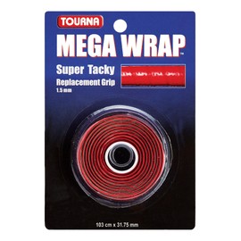 Tourna Mega Wrap - Agarre de Repuesto para Tenis, Color Rojo