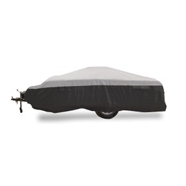 Camco ULTRAGuard 6-8-Ft Pop-Up Camper/RV Cover - Features Covered Air Vents & Cinching Straps - Crafted of Spunbond Polypropylene - Includes Storage Bag for RV Storage and Organization (45760)