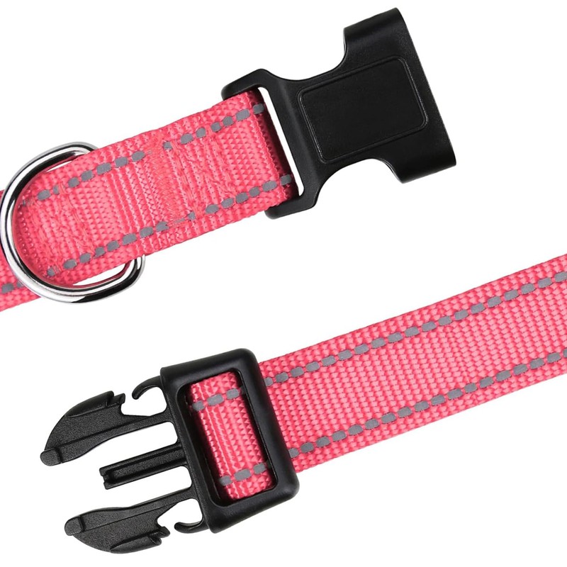 Reflective Dog Collar Breathable Pet Collar Adjustable Nylon Collars Multicolor