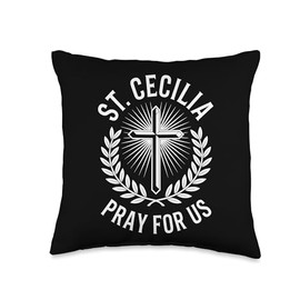 St. Cecilia Pray for Us Gifts For Catholic Girls Throw Pillow