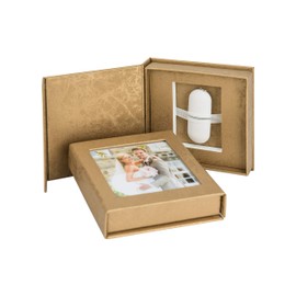 USB Box for 1 USB Flash Drive with Picture Window. Flash Drive Storage Box (Gold)