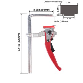 KETIPED 2 Pack Ratcheting Table Clamp, Quick Saw Track Clamps, Ratchet Guide Rail Quick Bar Clamp for MFT Table and Guide Rail System,F-Clamps with 0~6" Clamping Range,MG-040RD