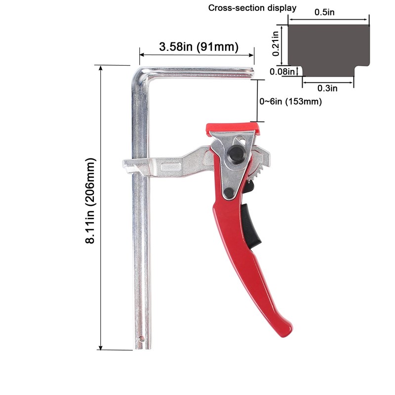 KETIPED 2 Pack Ratcheting Table Clamp, Quick Saw Track Clamps,