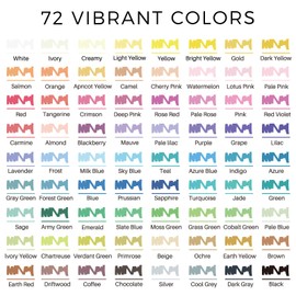 Artecho Acrylic Paint Markers 72 Colors with Bag, Acrylic Paint Pens with Brush Tip and Fine Tip for Stone, Rock Painting, Paper, Pumpkin, Wood, Egg, Canvas, Ceramic, Fabric, leather, Glass