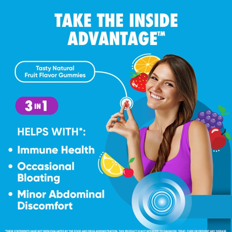 Digestive Advantage 3-in-1 Natural Fruit Flavors Probiotic Gummies for Women