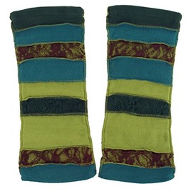 GURU SHOP Goa Psytrance Leg Warmers, Ankle Warmers, Men/Women, Black, Synthetic, Size: One Size, Petrol/Lemon