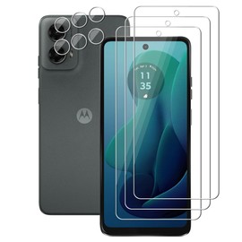 UZWZW (3+3 For Motorola Moto G 5G 2024 (3 Pack) Tempered Glass Screen Protector and (3 Pack) Camera Lens Protector, 9H Hardness, 2.5D, Anti Scratch, HD Clear