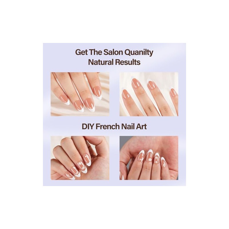 Misssix X-BASIC TIPS Uñas postizas francesas, 150 unidades, uñas de