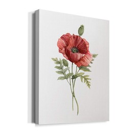 Renditions Gallery Scarlet Poppy Wall Art, Premium Gallery Wrapped Canvas Decor , Ready to Hang, 12 in H x 8 in W, Made in America Print