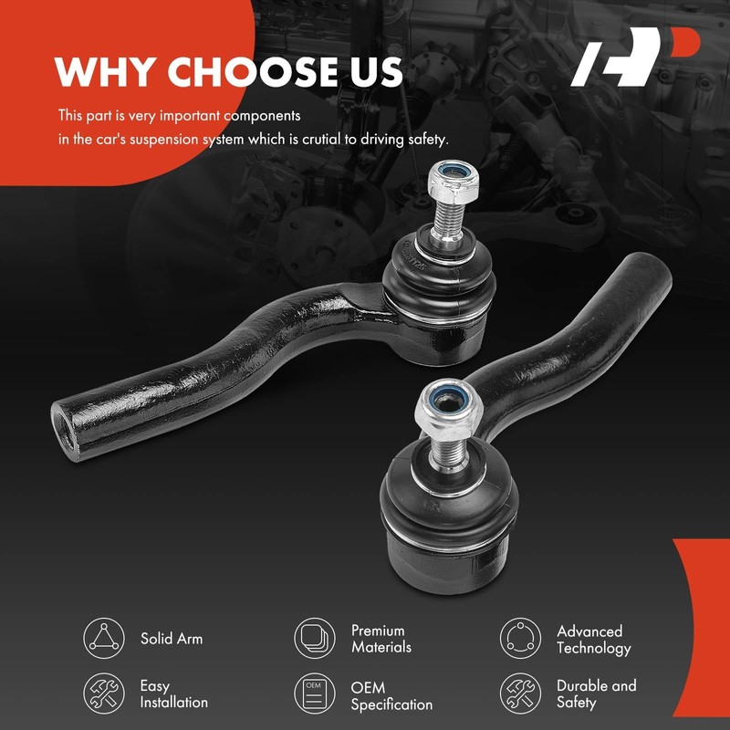 A-Premium 2 x Front Outer Tie Rod End Compatible with