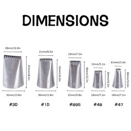 Tabiger Piping Nozzles Kit, 5pcs Half Row Woven Flower Nozzles Braided Decorating Tips Cream Icing Piping Nozzles Ribbon Pastry Tip DIY Baking Tools Kit
