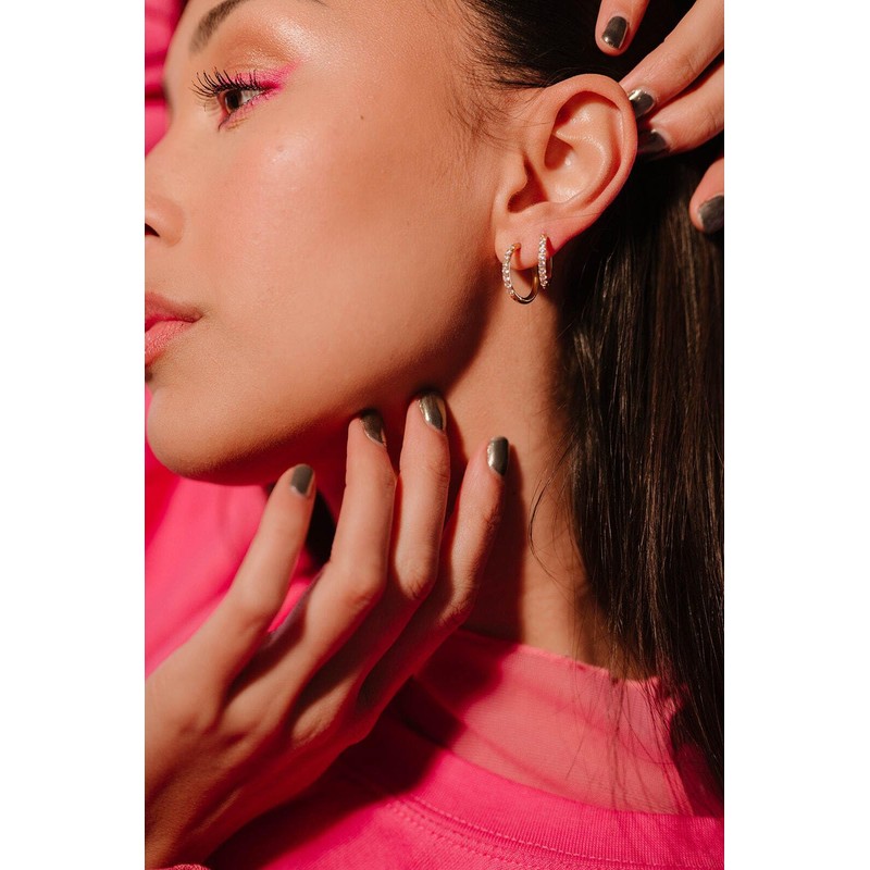 1 Pair Small Silver Hoop Earrings for Women Men,316L Surgical