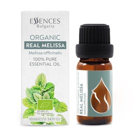 Essences Bulgaria Organic Real Melissa Essential Oil 10ml | Melissa Officinalis | 100% Pure and Natural | Undiluted | Therapeutic Grade | Family Owned Farm | Steam-Distilled | Non-GMO | Vegan