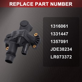 Flydida Thermostat Housing Water Outlet House Pipe Suitable for Range Rover Sport Discovery 3 4 Car Accessory Part # LR073372，1316061, 1331447, 1357091, JDE38234