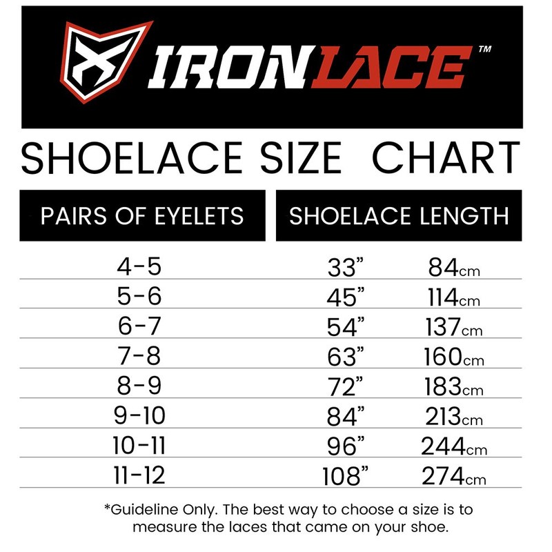 IRONLACE Unbreakable Boot & Shoe Laces - Black - 63