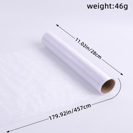Polyester Tulle Roll, 28cmx457cm Floral Wrapping Mesh Fabric, Decorative Netting Fabric for Crafts Gift Wrapping Party, White