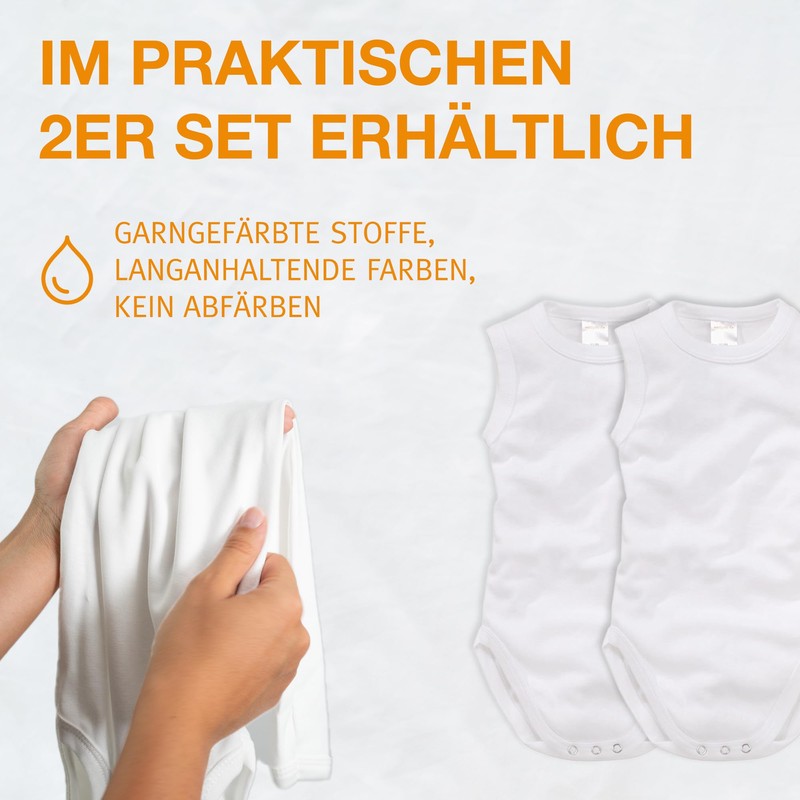 Wellyou Baby Bodysuit, Pack Of 2, White, 68-74cm, 4-9 Months