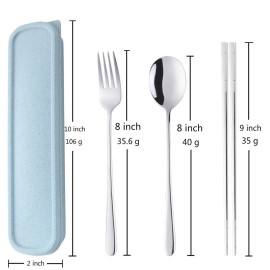 DOBUYOO Do Buy 3 PCS Outdoor Flatware Set Fork Spoon Chopsticks/Tra