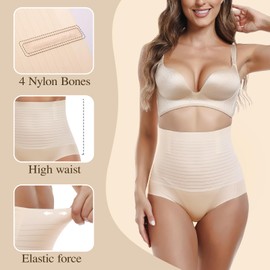 Yilanmy Tummy Control Shapewear Panties High Waisted Body Shaper Underwear Girdle Panty for Women (Nude, XL)