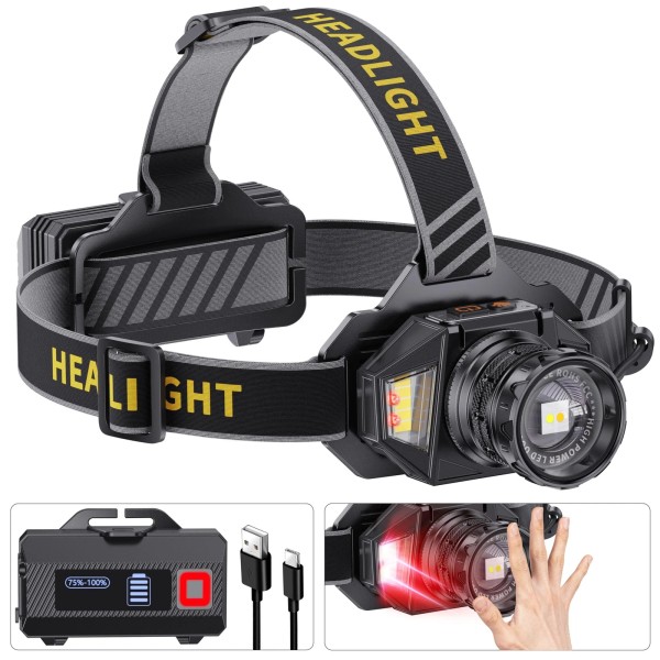 LJCMN LED Headlamp Rechargeable，9