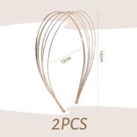 Elees Multi-Layer Headband, Metal Headband, Fashionable and Simple Headband, Accessories for Women's Hair Accessories, Pack of 2