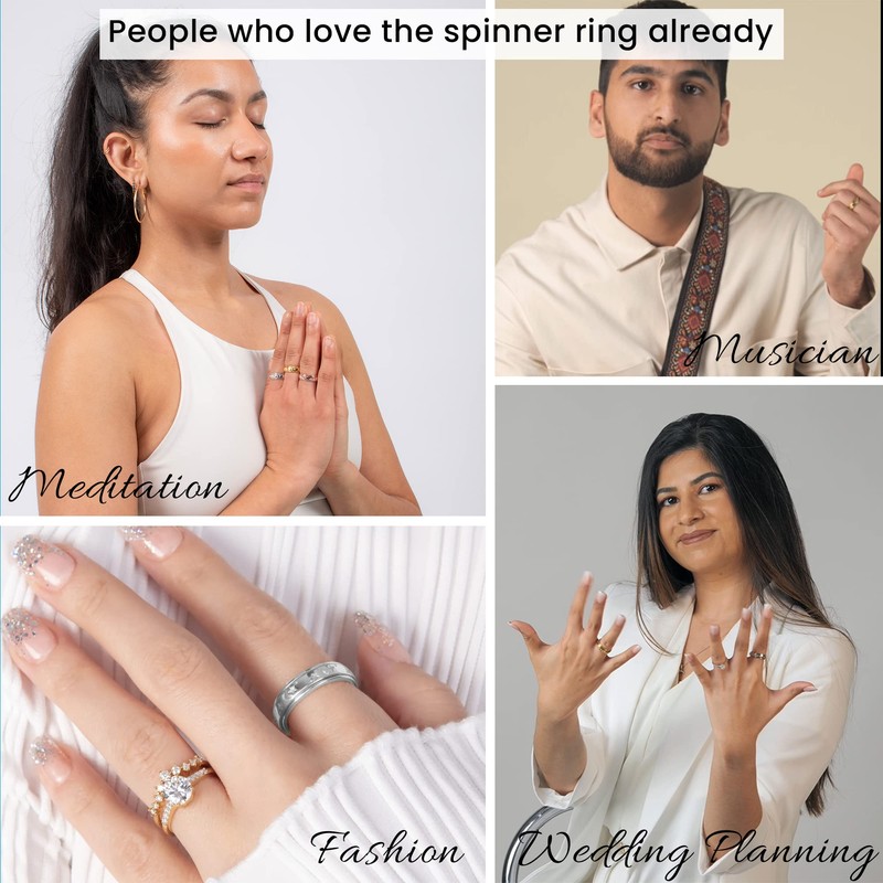 Fidget Ring - 925 Sterling Silver Anxiety Rings - Spinner