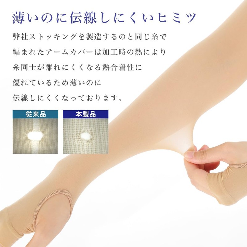 M&M SOCKS Co.,LTD Women's Arm Cover, Thin Foundation, Bare Feeling,