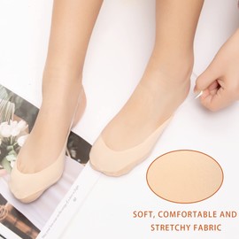 Yilanmy 6 Pairs Toe Topper Socks Women with Sling Back No Show Half Socks Non-Skid Low Cut Liner Socks for Heels