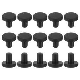 uxcell 15Pcs Silicone Hole Plug, Waterproof Solid T-Shaped Rubber Stoppers Bottle Seal Tube Pipe Plug End Cap for 5mm/0.2" Hole for Bathtub Bottle, 0.31" Plug Height, Black