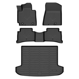Wayhigh-All Weather Floor Mats and Cargo Mat Set Fit for Hyundai Tucson 2016-2021 TPE Car Mats Waterproof Heavy Duty Rubber Floor Liners for Tucson Tucson Accessories