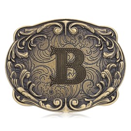 Absbolo Western Belt Buckles for Men ABCDJMR-Z Initial Belt Buckle Cowboy Custom Belt Buckle B