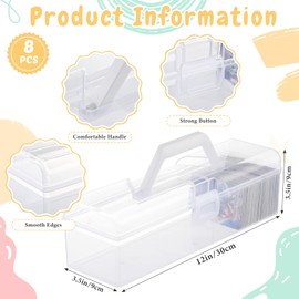 Kigley 8 Pcs Trading Card Storage Box Organizer Fit 4800 Plus Cards, Clear Plastic Deck Playing Card Case Holder Compatible with MTG TCG Baseball Football Sports Game Playing Card Collector (Box Only)