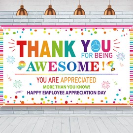 XIEXIEYOU Employee Appreciation Day Backdrop Banner Thank You for Being Awesome Thank You for All You Do Backdrop You are Appreciated Banner for Employee Staff Team Appreciation Week Decoration