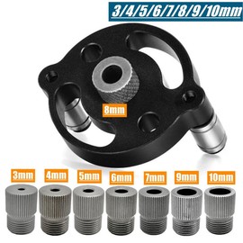Woodworking Drill Hole Locator 3/4/5/6/7/8/9/1010 mm Drill Bushing Set Aluminium Alloy Drilling Guide Drilling Aid Drilling Tools for Drilling Template Furniture Construction and Centring Aid for