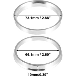 4pcs 73.1 to 66.1 mm Aluminium Alloy Car Hub Centric Rings Wheel Bore Spacer