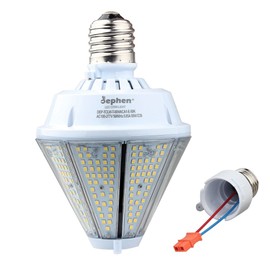 dephen 80W LED Corn Light Bulb, 10400Lm Removable E26&E39 Base Post Top Lamp, 5000K Metal Halide Replace for Porch, Wall Pack, Canopy, Warehouse, Street, Garden (UL-Listed)