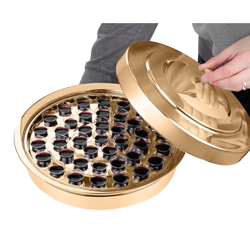Steadfast Selections - (Bread Tray) Premium Gold Communion Trays for