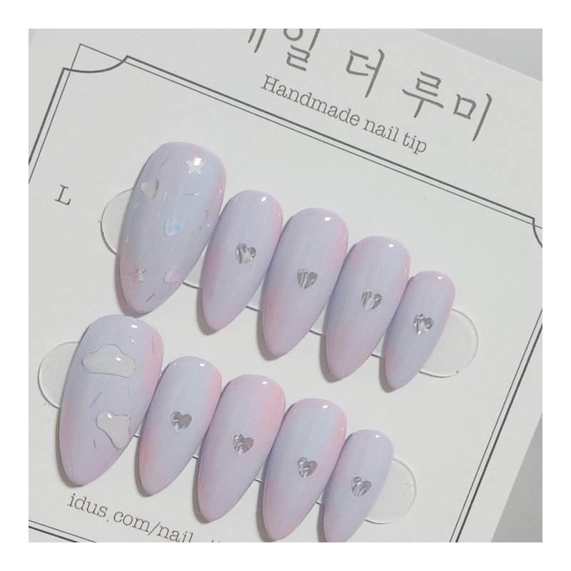 Love in the Clouds ☁️ Handmade Nail Tips - Short
