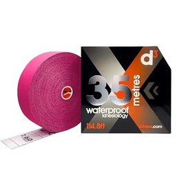 d3 X35 Waterproof Kinesiology Tape 5cm x 35 Meter Bulk Uncut Roll Pink - Sweatproof Latex-Free Hypoallergenic Sports Physio Tape for Knee, Shoulder, Back Muscle Injury & Joint Support