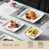 MALACASA Plates and Bowls Sets, 12-Piece Porcelain Dinnerware Sets for