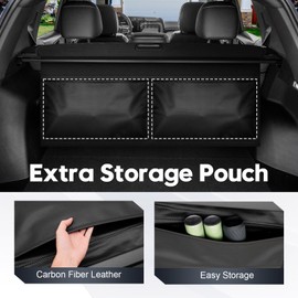 Cargo Cover for 2022 2023 2024 2025 Jeep Grand Cherokee (2 Row; WL) 4XE Accessories Trunk Cover with Extra Leather Pouch Retractable Security Shield Shade Cover pgraded Version