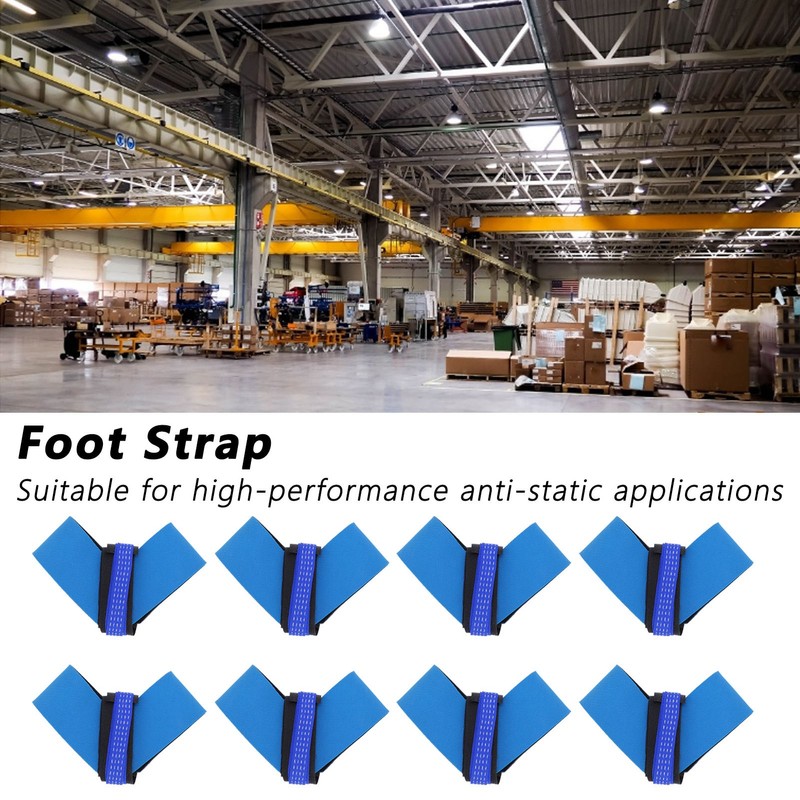 10Pcs AntiStatic Foot Strap Blue Synthetic Rubber Band Workshop Accessories
