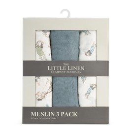 The Little Linen Company Baby Muslin Swaddle Wrap 3pk - Barklife Dog