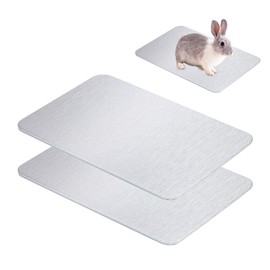 Riisoyu 2 Stück Kühlmatte für Haustiere, 30x20cm Kühlkissen Schlafbetten für Kleintier Aluminiumlegierung Kühlplatte Sommer-Eisbett für Meerschweinchen, Hamster, Kaninchen Andere Kleine Haustiere