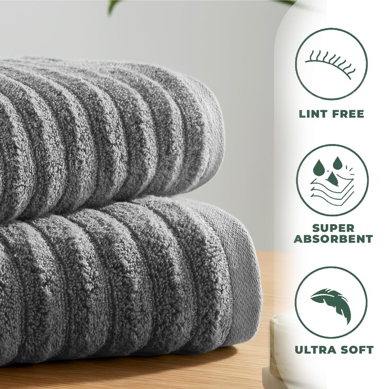 Towelogy Bamboo Extra Large Bath Towels (90x140cm, 1 Pack) -