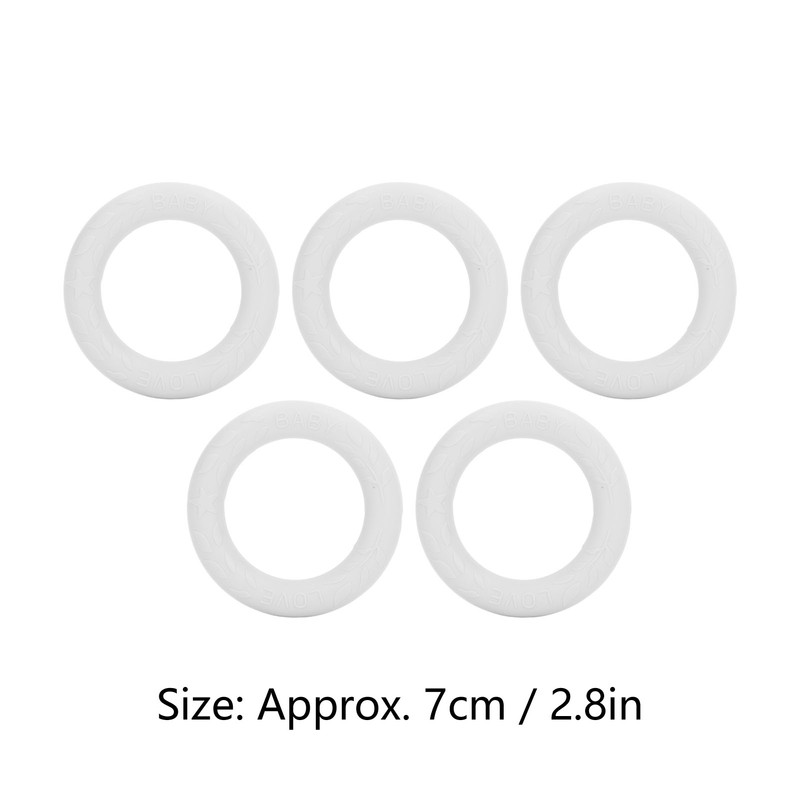 5pcs Baby Soft Silicone Teething Ring Toy Infant Safe Elastic