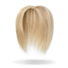 Clip in Human Hair Toppers Seamless Hairpiece Toupee for Women Lace Base Topper for Thicking Hair
