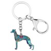 DOWAY Cute Whippet Dog Keychain Keyring Charm Whippets Gifts for
